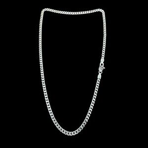 GLD White Gold Cuban Chain Necklace 16"